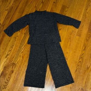 Zara Charcoal Kids wide leg pants set sparkle rhinestone 6y girls